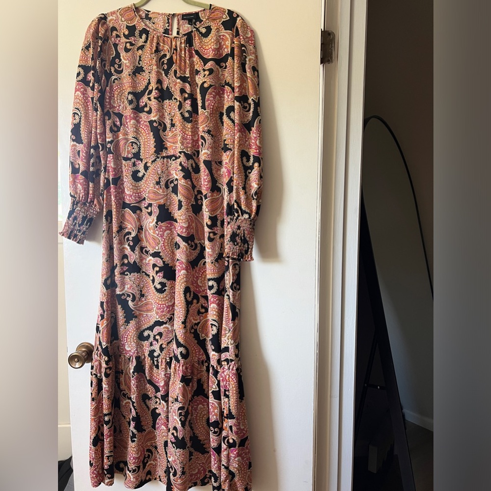 Long sleeve paisley dress